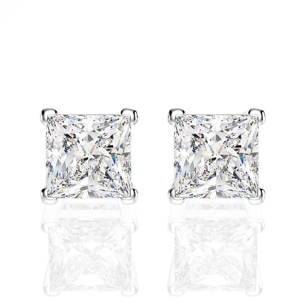 Sqaure Radiant Stud Earrings