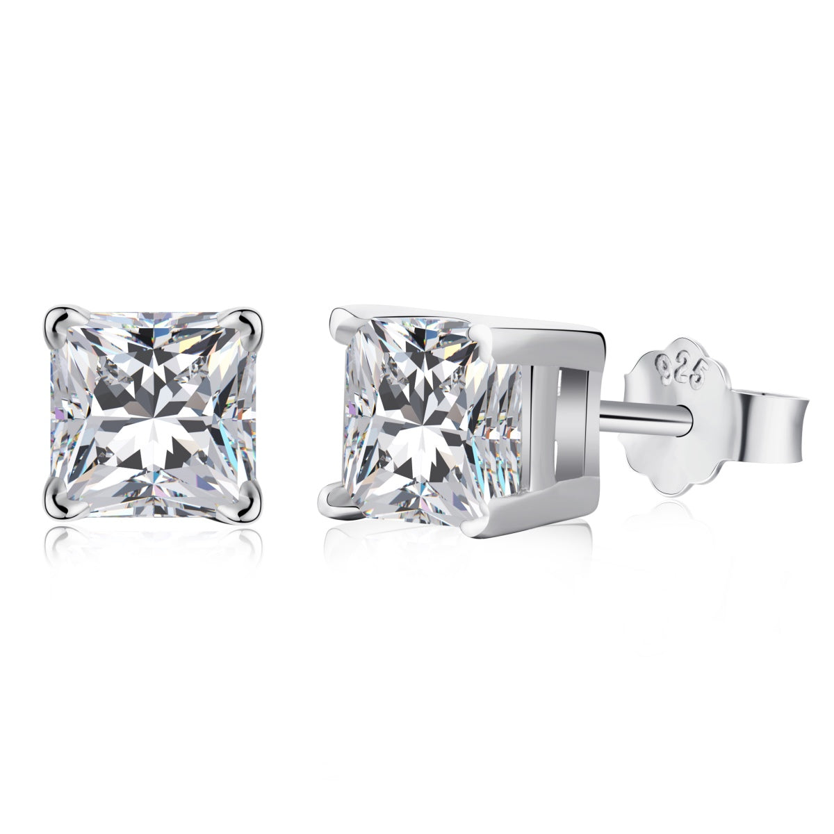 Sqaure Radiant Stud Earrings